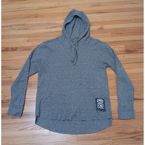 Vintage Ecko Unltd Drawstring Hoodie Men L Gray HiLow Curve-Hem Long Sleeve